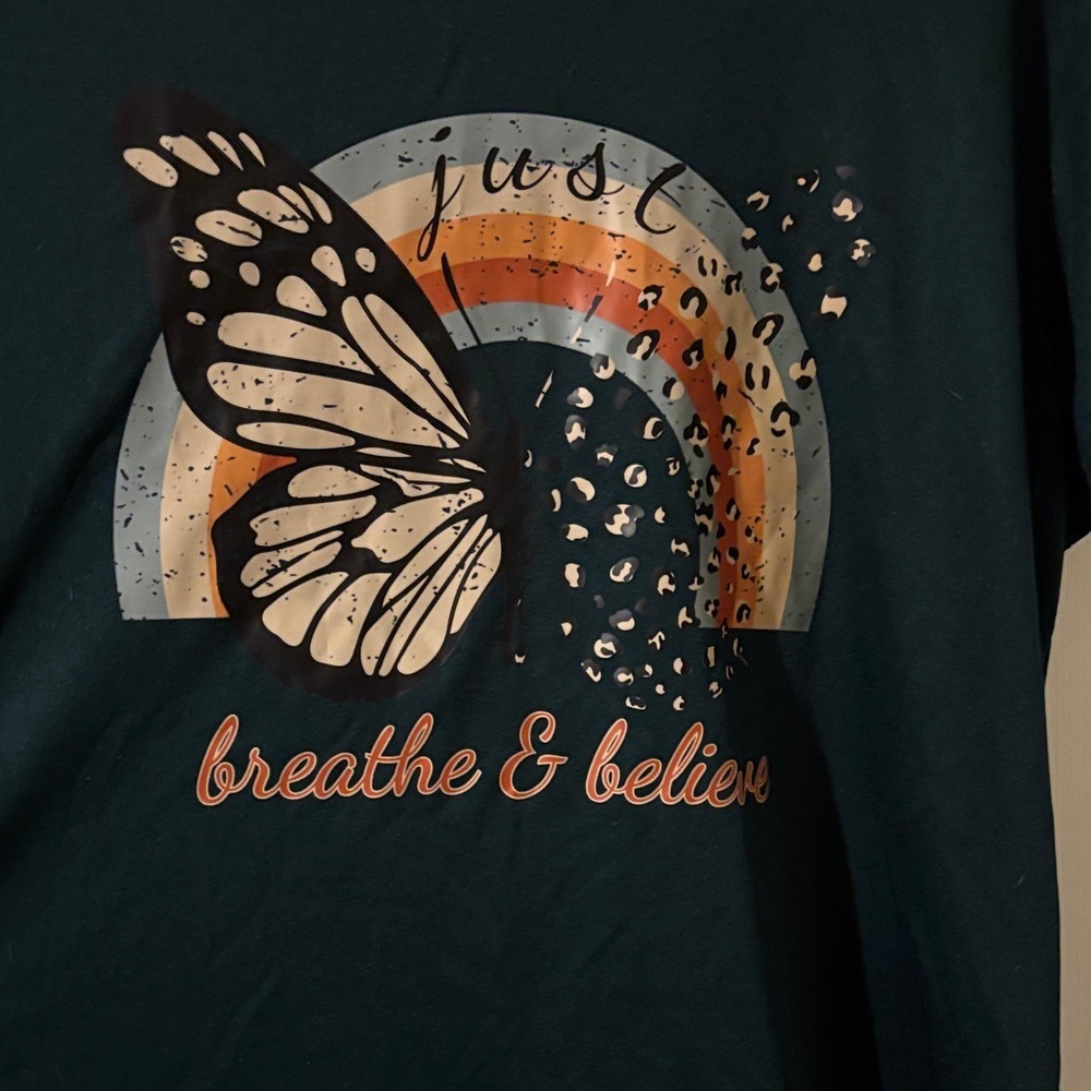 SHEIN Curve Just Breathe and Believe tee 1X NWOT.